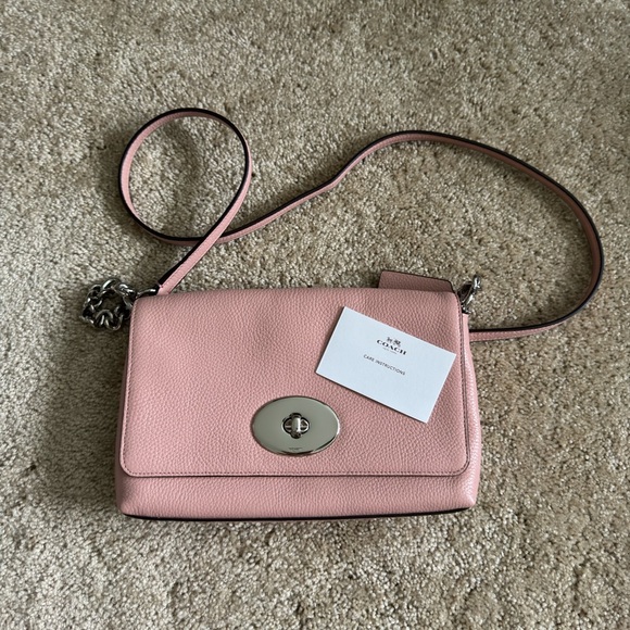 Coach 53083 blush pink pebble leather crosstown crossbody - Picture 8 of 13